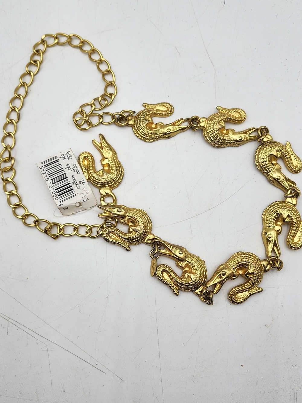 40" Chain Gold Alligator Link Belt Vintage New